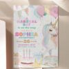 Colorful Unicorn Birthday Cake Party Invitation Card | Magical Unicorn Girls Invite Printables Colorful Unicorn Birthday Cake Party Invitation Card | Magical Unicorn Girls Invite Printables