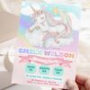 Editable Pastel Unicorn Sleeping on Cloud Birthday Invite | Starry Girls Invitation Canva Template Editable Pastel Unicorn Sleeping on Cloud Birthday Invite | Starry Girls Invitation Canva Template