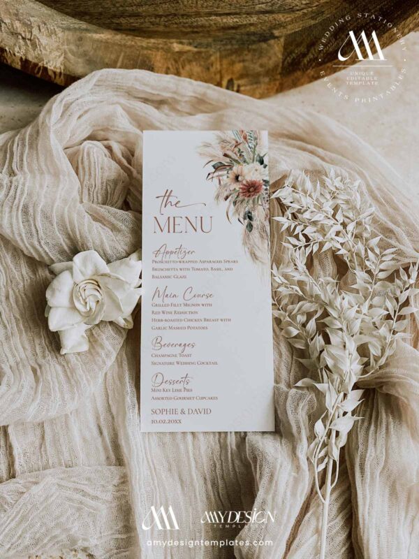 Rustic Boho Terracotta Sage Green Wedding Invitation Template Bundle | DIY Wedding Stationery Bundles Printable | Earthy Desert Menu Card Template Rustic Boho Terracotta Sage Green Wedding Invitation Template Bundle | DIY Wedding Stationery Bundles Printable | Earthy Desert