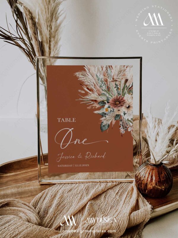 Rustic Boho Terracotta Sage Green Wedding Invitation Template Bundle | DIY Wedding Stationery Bundles Printable | Earthy Desert Table Number Card Template Rustic Boho Terracotta Sage Green Wedding Invitation Template Bundle | DIY Wedding Stationery Bundles Printable | Earthy Desert