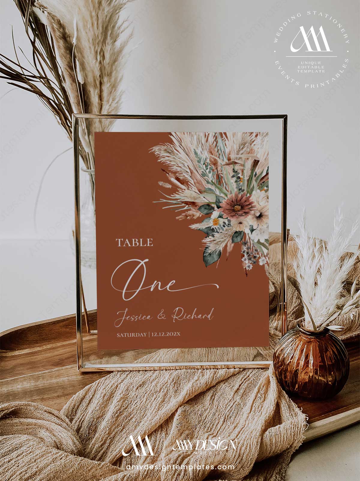 Rustic Boho Terracotta Sage Green Wedding Invitation Template Bundle | DIY Wedding Stationery Bundles Printable | Earthy Desert Table Number Card Template Rustic Boho Terracotta Sage Green Wedding Invitation Template Bundle | DIY Wedding Stationery Bundles Printable | Earthy Desert