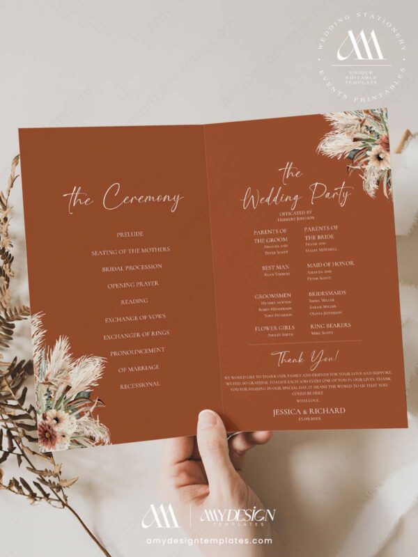 Rustic Boho Terracotta Sage Green Wedding Invitation Template Bundle | DIY Wedding Stationery Bundles Printable | Earthy Desert Wedding Program Catholic Template Rustic Boho Terracotta Sage Green Wedding Invitation Template Bundle | DIY Wedding Stationery Bundles Printable | Earthy Desert