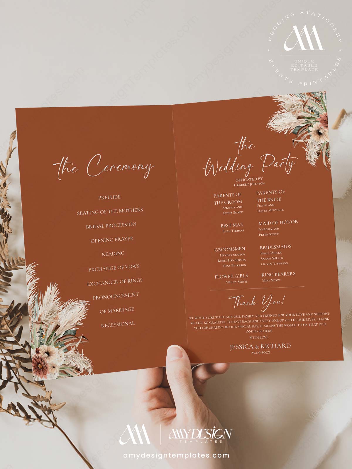 Rustic Boho Terracotta Sage Green Wedding Invitation Template Bundle | DIY Wedding Stationery Bundles Printable | Earthy Desert Wedding Program Catholic Template Rustic Boho Terracotta Sage Green Wedding Invitation Template Bundle | DIY Wedding Stationery Bundles Printable | Earthy Desert