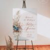 Teal Navy Terracotta Boho Wedding Welcome Sign Template | Autumn Wedding Large Signage Poster Printable Teal Navy Terracotta Boho Wedding Welcome Sign Template