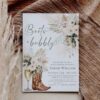 Boots & Bubbly Bridal Shower Invitation | White Cream Greenery Rustic Western Boho Boots & Bubbly Bridal Shower Invitation Editable Template Printable | White & Cream Greenery Rustic Western Boho