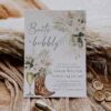 Boots & Bubbly Bridal Shower Invitation | White Cream Greenery Rustic Western Boho Boots & Bubbly Bridal Shower Invitation Editable Template Printable | White & Cream Greenery Rustic Western Boho