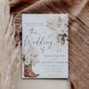 Greenery Western Boho Wedding Invitation Template | Rustic Country Boots | Sage Green Desert Wedding Invite Greenery Western Boho Wedding Invitation Template | Rustic Country Boots | Sage Green Desert Wedding Invite