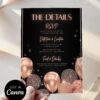 Rose Gold Black 50th Birthday Party Invitation Canva Template | 30th 40th Birthday Printable Card Rose Gold Black 50th Birthday Party Invitation Canva Template | 30th 40th Birthday Printable Card