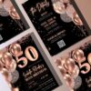 Luxury Rose Gold 30th 40th 50th Birthday Invitation Card Canva Template | Elegant Rose Gold Birthday Editable Any Age Luxury Rose Gold 30th 40th 50th Birthday Invitation Card Canva Template | Elegant Rose Gold Birthday Editable Any Age