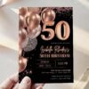 Luxury Rose Gold 30th 40th 50th Birthday Invitation Card Canva Template | Elegant Rose Gold Birthday Editable Any Age Luxury Rose Gold 30th 40th 50th Birthday Invitation Card Canva Template | Elegant Rose Gold Birthday Editable Any Age