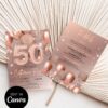 Sparkling Rose Gold 30th 40th 50th Birthday Invitation | Elegant Any Age Birthday Card Canva Template Sparkling Rose Gold 30th 40th 50th Birthday Invitation | Elegant Any Age Birthday Card Canva Template