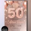Sparkling Rose Gold 30th 40th 50th Birthday Invitation | Elegant Any Age Birthday Card Canva Template Sparkling Rose Gold 30th 40th 50th Birthday Invitation | Elegant Any Age Birthday Card Canva Template
