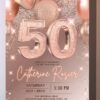Sparkling Rose Gold 30th 40th 50th Birthday Invitation | Elegant Any Age Birthday Card Canva Template Sparkling Rose Gold 30th 40th 50th Birthday Invitation | Elegant Any Age Birthday Card Canva Template