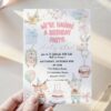 Sweet Animal Party Birthday Invitation Card Canva Template | Animal Friends Kids Birthday Invite Sweet Animal Party Birthday Invitation Card Canva Template | Animal Friends Kids Birthday Invite