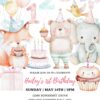 Sweet One 1st Birthday Invitation Card Template | Adorable Baby Animal Party Invite | Editable Canva Template Sweet One 1st Birthday Invitation Card Template | Adorable Baby Animal Party Invite | Editable Canva Template
