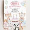 Safari Animal Birthday Invitation for Kids | Whimsical Baby Birthday Party Theme | Editable Canva Template Safari Animal Birthday Invitation for Kids | Whimsical Baby Birthday Party Theme | Editable Canva Template