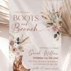 Boots Brunch Bridal Shower Invitation | Rustic Boho Pampas Floral Cowgirl Theme Boots Brunch Bridal Shower Invitation | Rustic Boho Pampas Floral Cowgirl Theme