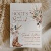 Boots Brunch Bridal Shower Invitation | Rustic Boho Pampas Floral Cowgirl Theme Boots Brunch Bridal Shower Invitation | Rustic Boho Pampas Floral Cowgirl Theme