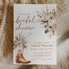 Western Boots Bridal Shower Invitation | Rustic Boho Cowgirl Template | Pampas Grass Desert Floral Wedding Shower Invite Western Boots Bridal Shower Invitation | Rustic Boho Cowgirl Template | Pampas Grass Desert Floral Wedding Shower Invite