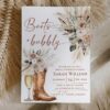 Boots Bubbly Bridal Shower Invitation Card Western Cowgirl | Rustic Desert Bridal Party | Champagne Pampas Neutral Boho Wedding Shower Boots Bubbly Bridal Shower Invitation | Western Cowgirl Bridal Party | Champagne Rustic Desert Pampas Neutral Boho Wedding Shower