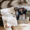 Rustic Western Boho Cowgirl Boots Save the Date Card Template | Desert Boho Pampas Grass Wedding Announcement Rustic Western Boho Cowgirl Boots Save the Date Card Template | Desert Boho Pampas Grass Wedding Announcement