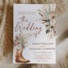 Western Floral Boots Wedding Invitation Card | Cowboy Boot Desert Fall Wedding Invite | Cream Rose Pampas Grass Stationery Western Floral Boots Wedding Invitation Card | Cowboy Boot Desert Fall Wedding Invite | Cream Rose Pampas Grass Stationery