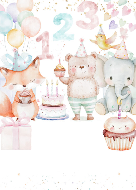 Free Blank party animal birthday invitation Card printable Templates Amy Design