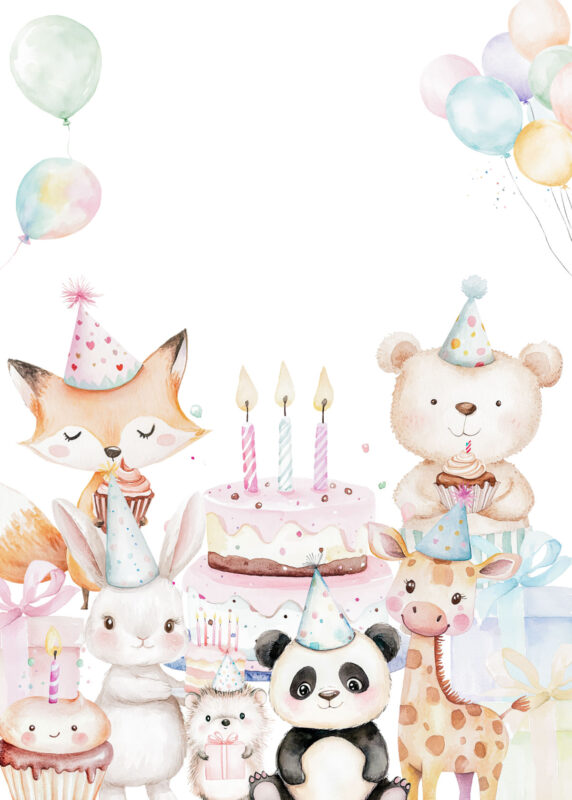 Free Blank party animal birthday invitation Card printable Templates Amy Design