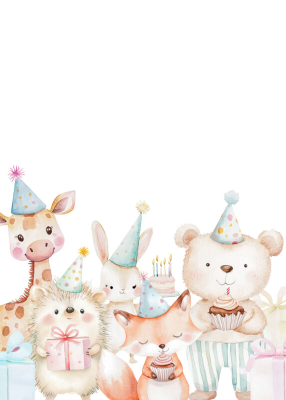 Free Blank party animal birthday invitation Card printable Templates Amy Design