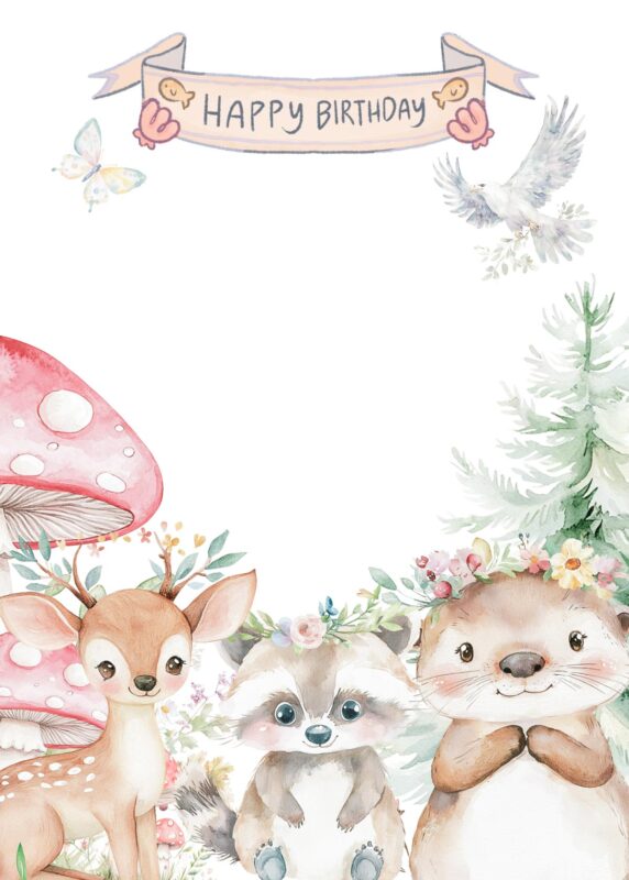 13+ Free Woodland Theme Birthday Invitation Backgrounds Free Woodland Theme Animal Birthday Party Invitations Blank Background Download Template