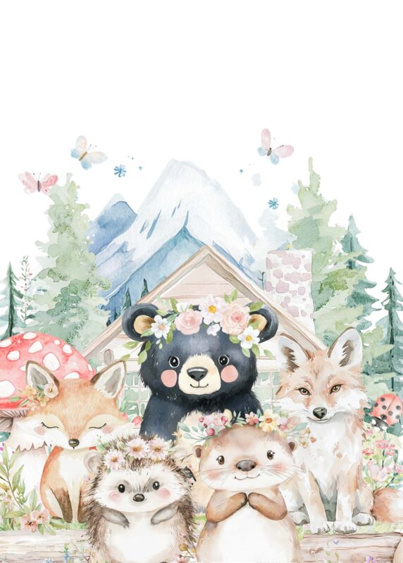 13+ Free Woodland Theme Birthday Invitation Backgrounds Free Woodland Theme Animal Birthday Party Invitations Blank Background Download Template