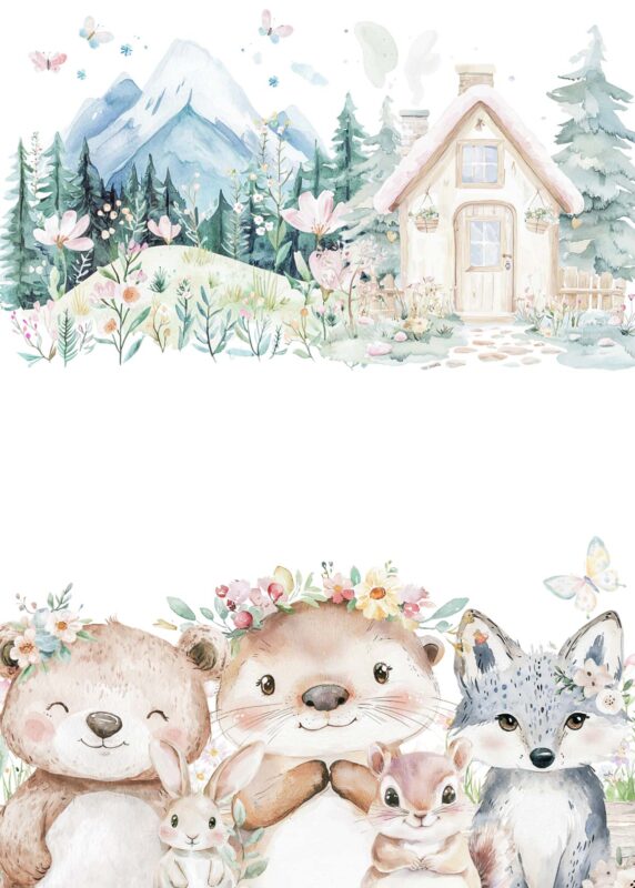 13+ Free Woodland Theme Birthday Invitation Backgrounds Free Woodland Theme Animal Birthday Party Invitations Blank Background Download Template