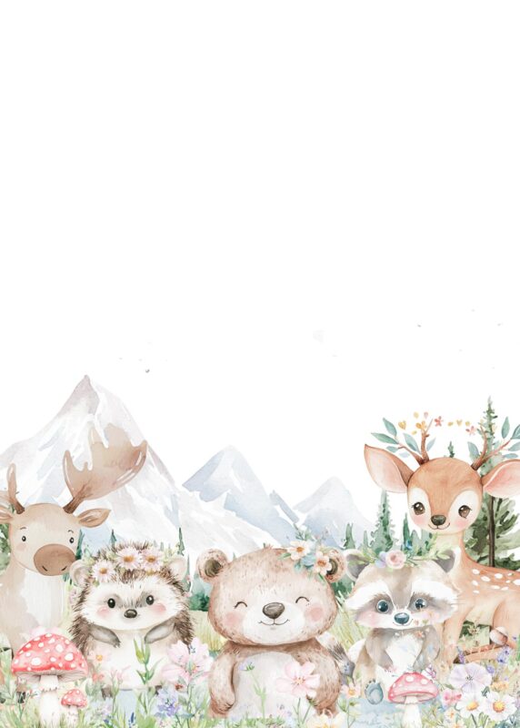 13+ Free Woodland Theme Birthday Invitation Backgrounds Free Woodland Theme Animal Birthday Party Invitations Blank Background Download Template