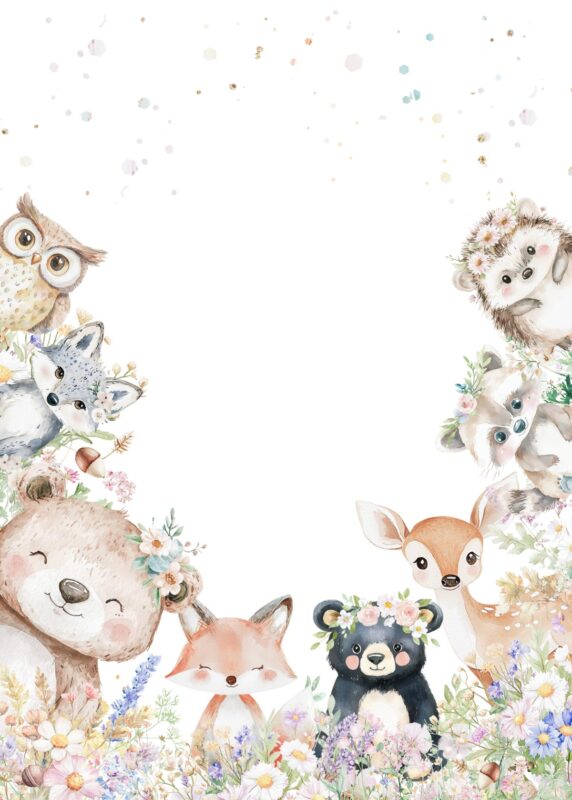 13+ Free Woodland Theme Birthday Invitation Backgrounds Free Woodland Theme Animal Birthday Party Invitations Blank Background Download Template