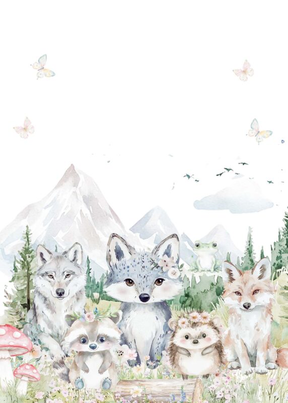 13+ Free Woodland Theme Birthday Invitation Backgrounds Free Woodland Theme Animal Birthday Party Invitations Blank Background Download Template