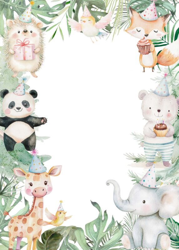 13+ Free Woodland Theme Birthday Invitation Backgrounds Free Woodland Theme Animal Birthday Party Invitations Blank Background Download Template
