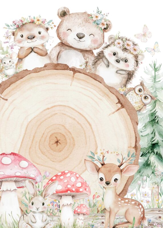 13+ Free Woodland Theme Birthday Invitation Backgrounds Free Woodland Theme Animal Birthday Party Invitations Blank Background Download Template