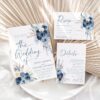 Navy Dusty Blue Wedding Invitation Suite Template | Boho Rustic Rose Pampas Grass Wedding Invite Card Navy Dusty Blue Wedding Invitation Suite Template | Boho Rustic Rose Pampas Grass Wedding Invite Card