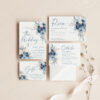 Navy Dusty Blue Wedding Invitation Suite Template | Boho Rustic Rose Pampas Grass Wedding Invite Card Navy Dusty Blue Wedding Invitation Suite Template | Boho Rustic Rose Pampas Grass Wedding Invite Card