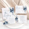 Navy Dusty Blue Wedding Invitation Suite Template | Boho Rustic Rose Pampas Grass Wedding Invite Card Navy Dusty Blue Wedding Invitation Suite Template | Boho Rustic Rose Pampas Grass Wedding Invite Card