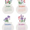 2027 & 2028 Bloom Flowers Printable Floral Desk Calendar DIY | Instant Download (SVG, PNG, PDF) 2027 & 2028 Bloom Flowers Printable Floral Desk Calendar DIY