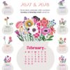2027 & 2028 Bloom Flowers Printable Floral Desk Calendar DIY | Instant Download (SVG, PNG, PDF) 2027 & 2028 Bloom Flowers Printable Floral Desk Calendar DIY