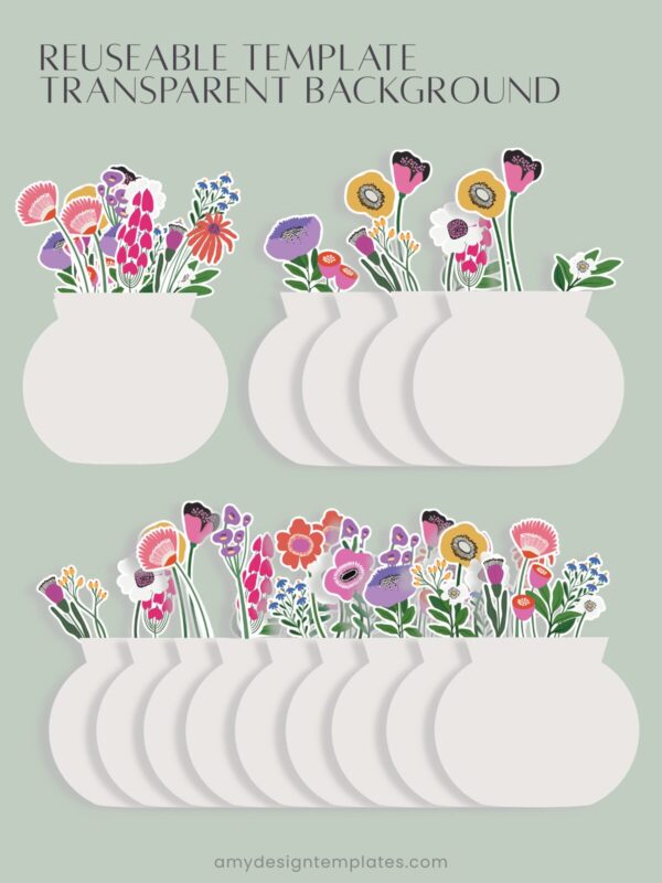2027 & 2028 Bloom Flowers Printable Floral Desk Calendar DIY | Instant Download (SVG, PNG, PDF) 2027 & 2028 Bloom Flowers Printable Floral Desk Calendar DIY