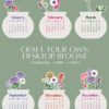 2027 & 2028 Bloom Flowers Printable Floral Desk Calendar DIY | Instant Download (SVG, PNG, PDF) 2027 & 2028 Bloom Flowers Printable Floral Desk Calendar DIY