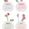 2027 & 2028 Bloom Flowers Printable Floral Desk Calendar DIY | Instant Download (SVG, PNG, PDF) 2027 & 2028 Bloom Flowers Printable Floral Desk Calendar DIY