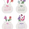 2027 & 2028 Bloom Flowers Printable Floral Desk Calendar DIY | Instant Download (SVG, PNG, PDF) 2027 & 2028 Bloom Flowers Printable Floral Desk Calendar DIY