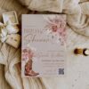Boho Western Bridal Shower Invitation with QR Code | Cowgirl Boot Muted Terracotta Invite | Rustic Desert Chic Printable Boho Western Bridal Shower Invitation with QR Code | Muted Terracotta Cowgirl Boot Invite, Rustic Desert Chic Printable, Editable Digital Download
