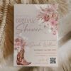 Boho Western Bridal Shower Invitation with QR Code | Cowgirl Boot Muted Terracotta Invite | Rustic Desert Chic Printable Boho Western Bridal Shower Invitation with QR Code | Muted Terracotta Cowgirl Boot Invite, Rustic Desert Chic Printable, Editable Digital Download