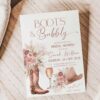 Pink Boho Blooms and Boots Bridal Shower Invitation | Western Bridal Shower Invite Template | Floral Coastal Cowgirl Pink Boho Blooms and Boots Bridal Shower Invitation | Western Bridal Shower Invite Template | Floral Coastal Cowgirl