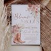 Blooms and Boots Bridal Shower Invitation Template | Western Bridal Shower Invite B069 Bridal Shower Invite 1 Blooms and Boots Template Western Cowboy Invite Amy Design